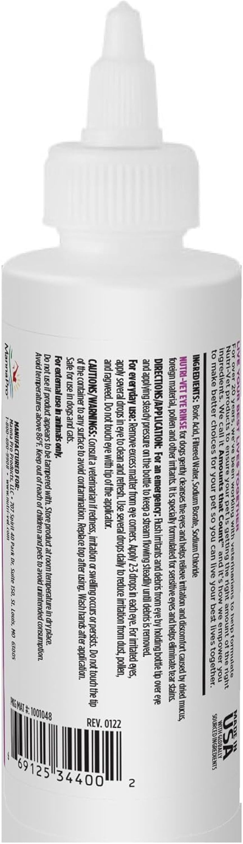 Dog Eye Wash, Tear Stain Remover for Dogs, Pet Eye Rinse, 4Oz | Eye Wash for Dogs, Dog Eye Cleaner, Tear Stains, Pet Safe Formula, Gentle Cleansing, Daily Care, Routine Cleaning