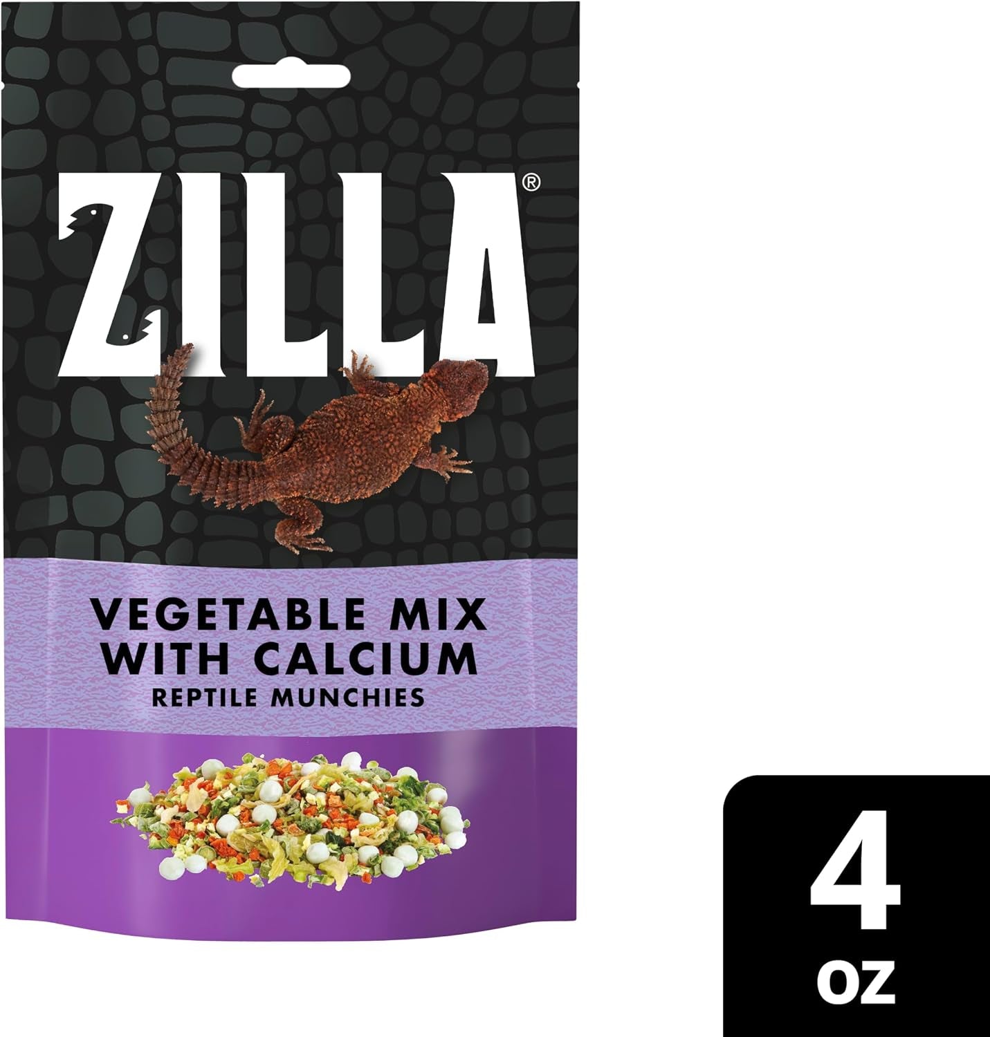 Reptile Food Munchies Vegetable Mix with Calcium, 4-Ounce