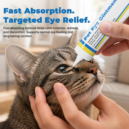 Pet Eye Health for Cats, Dogs, Kittens, Puppies, Horses, Birds,Cattle & Sheep, Daily Eye Care Formula, 3 X 10G Tubes
