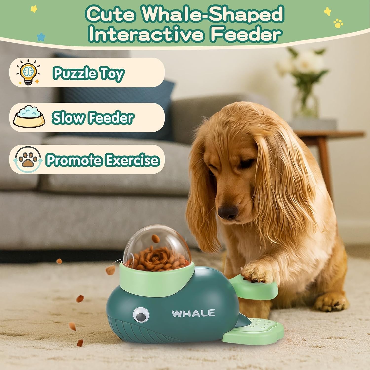 Interactive Dog Toys & Cat Toys for Indoor Cats, Dog Puzzle Toy Slow Feeder Bowl, Puppy Enrichment Toys, Interactive Cat Toys, Dog Feeder Puzzle Toy for Smart Dogs to Keep Them Busy