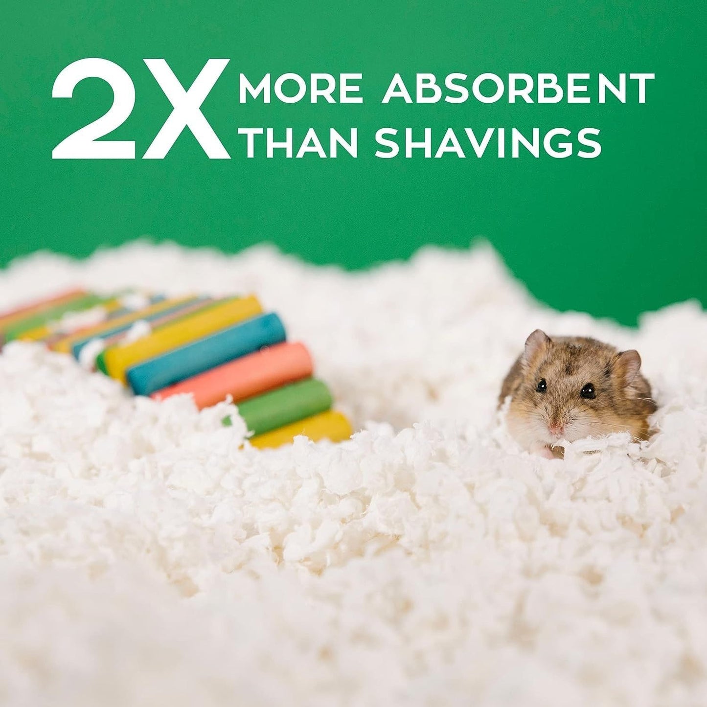 White Natural Paper Small Pet Bedding, Odor Control 50L | 2X More Absorbent, 99% Dust Free, Odor Control, Biodegradable and Compostable, for Hamsters, Rabbits and Guinea Pigs