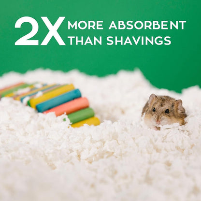 White Natural Paper Small Pet Bedding, Odor Control 50L | 2X More Absorbent, 99% Dust Free, Odor Control, Biodegradable and Compostable, for Hamsters, Rabbits and Guinea Pigs