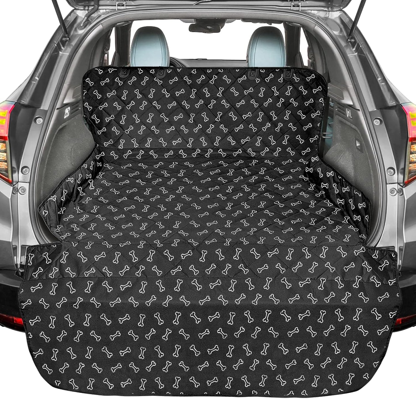 SUV Cargo Liner for Dogs - Heavy Duty Cargo Cover for Mid-Size Suvs | Water Resistant, Bumper Flap, Non-Slip Mat, Car Trunk Dog Car Seat Cover Prevents Scratches Pet Hair Mud Dirt for Sedans Vans