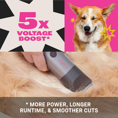 Dog Grooming Kit, Dog Clipper for Grooming, Dog Nail Grinder and Pet Hair Dryer (Battery & Charger Included