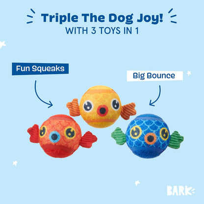 Puppy Guppies 3-In-1 Interactive Plush Dog Toy - for Dogs | Balls - Chew Toy Squeaky Balls - for Small to Medium Dogs and Puppies