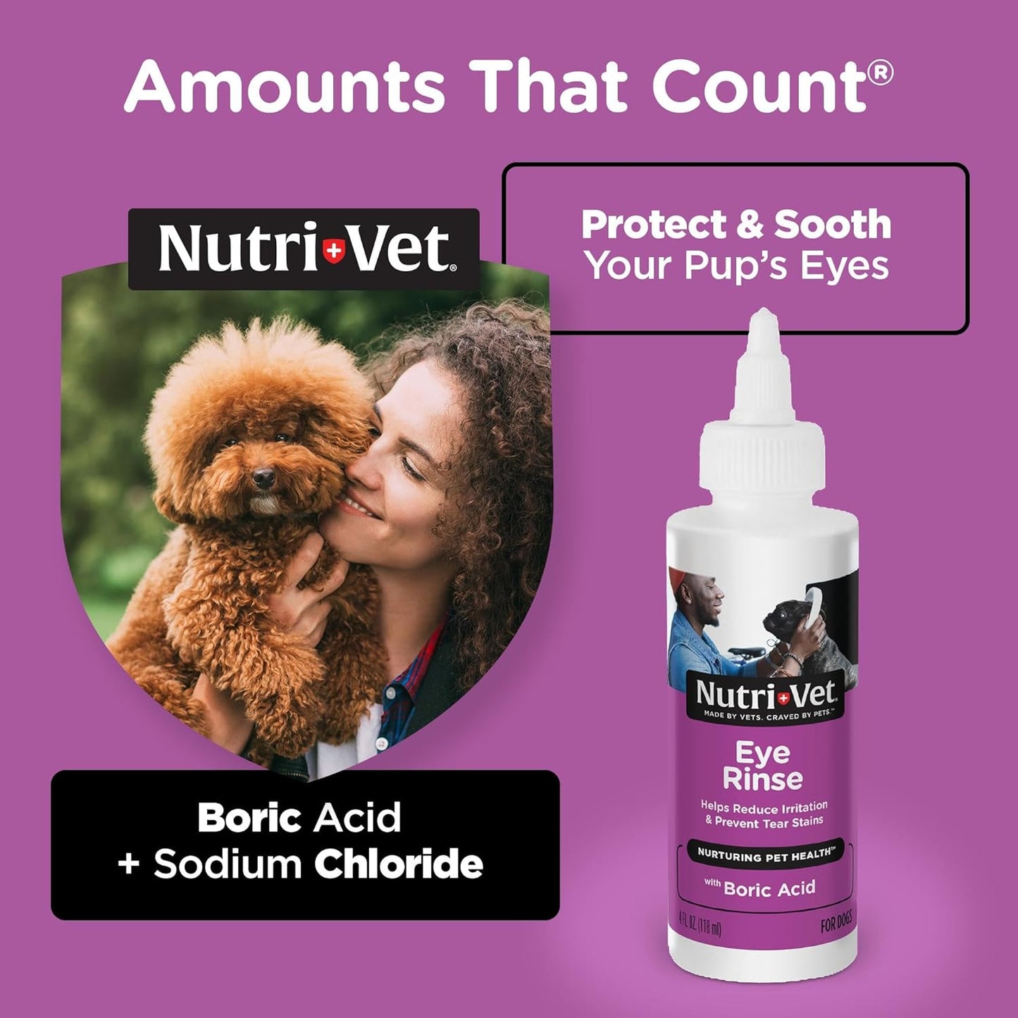 Dog Eye Wash, Tear Stain Remover for Dogs, Pet Eye Rinse, 4Oz | Eye Wash for Dogs, Dog Eye Cleaner, Tear Stains, Pet Safe Formula, Gentle Cleansing, Daily Care, Routine Cleaning