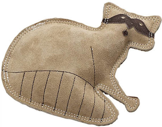 Dura-Fused Leather Raccoon Dog Toy for Moderate Chewers, Small & Medium Dogs, 7.25In