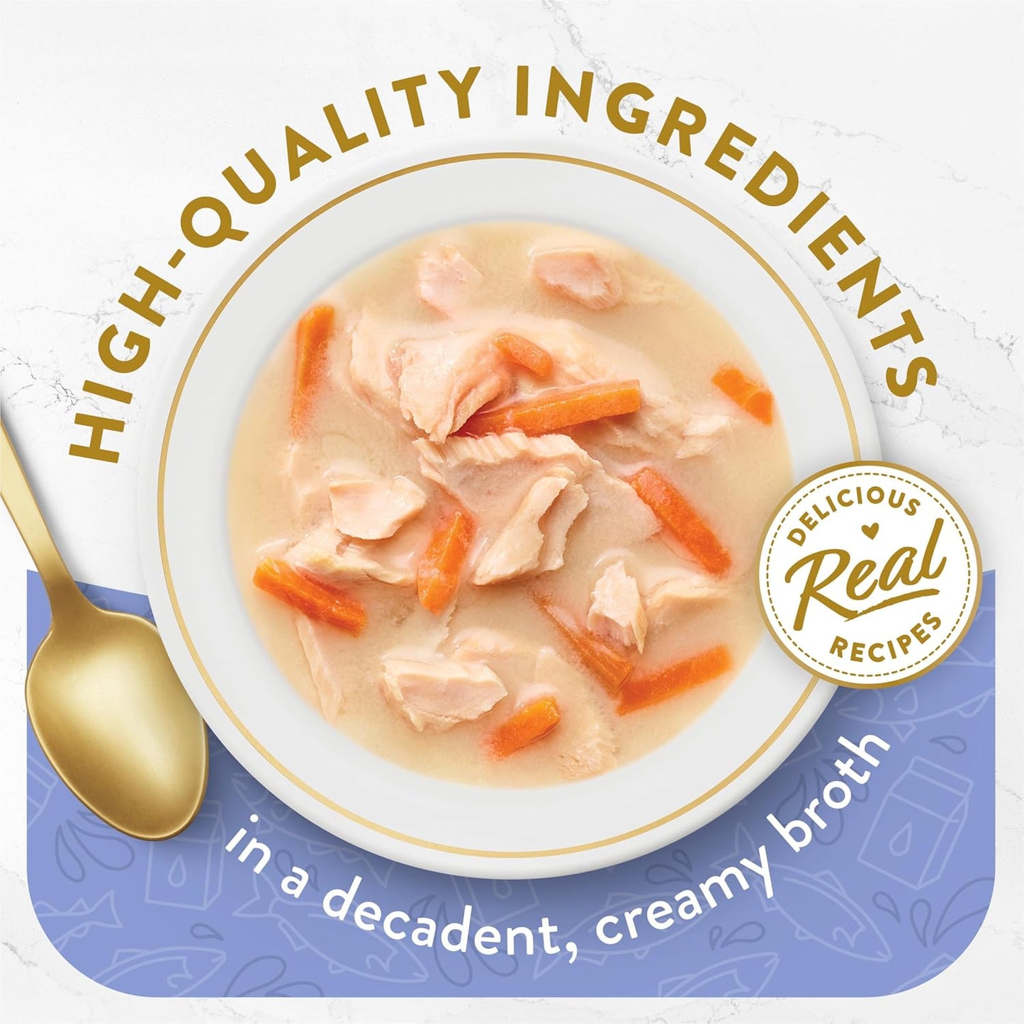 Purina  Creamy Broth with Wild Salmon and Whitefish, Gourmet Lickable Cat Food Topper, Pack of 16, 1.4 Oz. Pouches