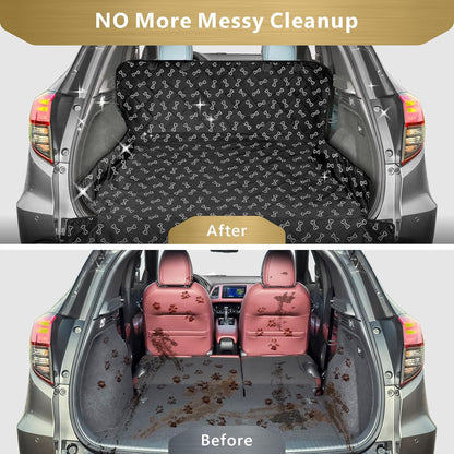 SUV Cargo Liner for Dogs - Heavy Duty Cargo Cover for Mid-Size Suvs | Water Resistant, Bumper Flap, Non-Slip Mat, Car Trunk Dog Car Seat Cover Prevents Scratches Pet Hair Mud Dirt for Sedans Vans