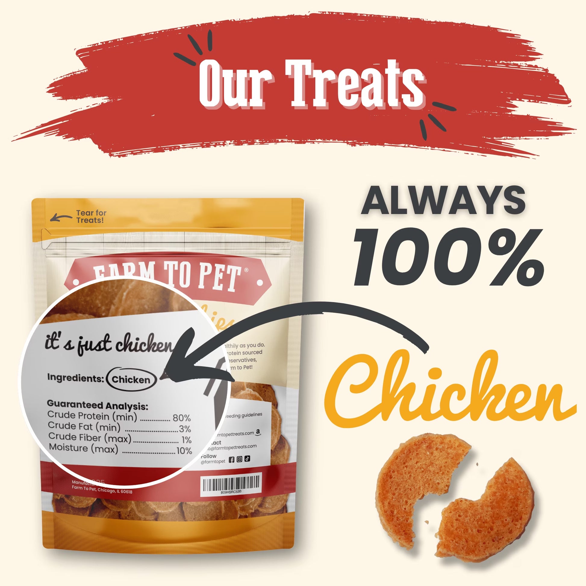 Chicken Chips Crunchy Training Treats for Dogs, 4Oz