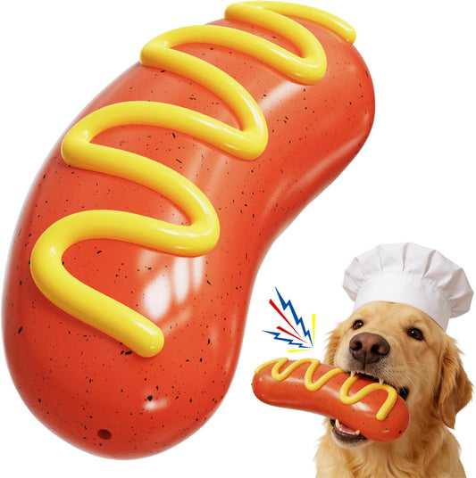 Tough Dog Chew Toys Indestructible Squeaky Toys for Aggressive Chewers Outdoor Swimming Interactive Tough Chew Toys for Medium and Large Dogs