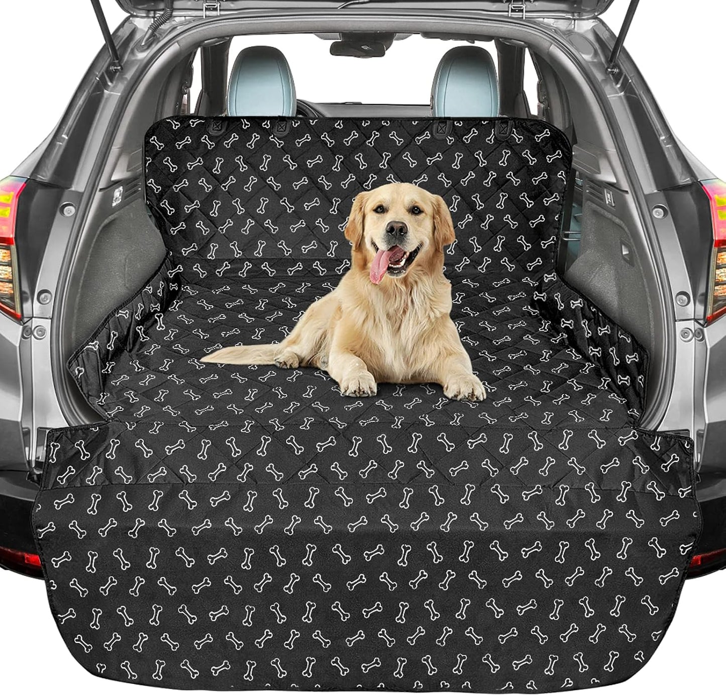 SUV Cargo Liner for Dogs - Heavy Duty Cargo Cover for Mid-Size Suvs | Water Resistant, Bumper Flap, Non-Slip Mat, Car Trunk Dog Car Seat Cover Prevents Scratches Pet Hair Mud Dirt for Sedans Vans