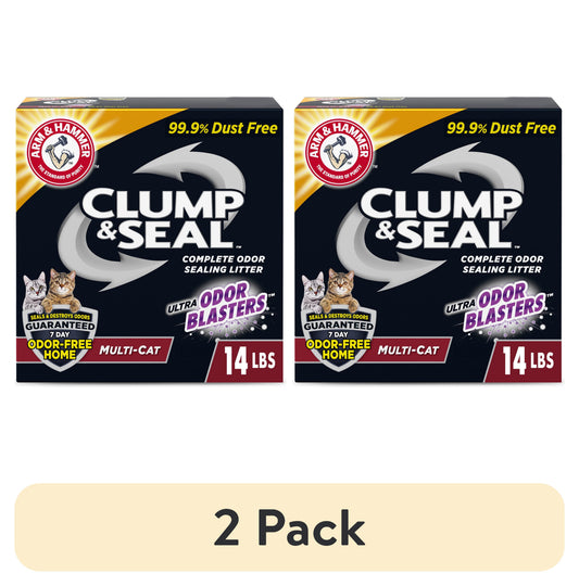 (4 Pack)  Clump & Seal Multi-Cat Complete Odor Sealing Clumping Cat Litter, 14 Lb