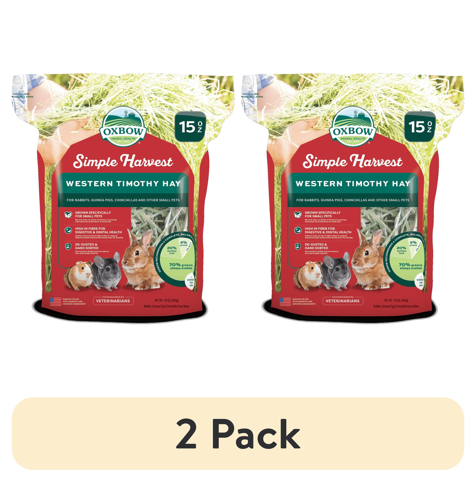 (2 Pack)  Simple Harvest Western Timothy Hay 15Oz.