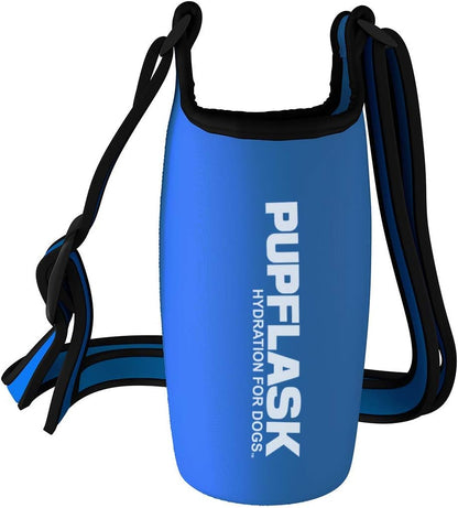 Pupflask Insulated Neoprene Dog Water Bottle Holder Sling with Wide Adjustable Shoulder Strap, Great for Travel, Walking, Hiking, Portable Pet Water Bottle Holder (27 OZ, Nebulas Blue)
