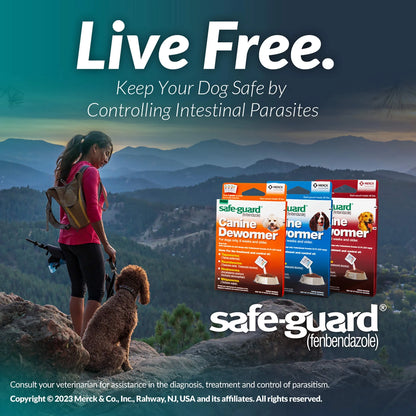 Safe-Guard Panacur Wormer (Fenbendazole) K9 Dogs 10 Lbs. 1Gm