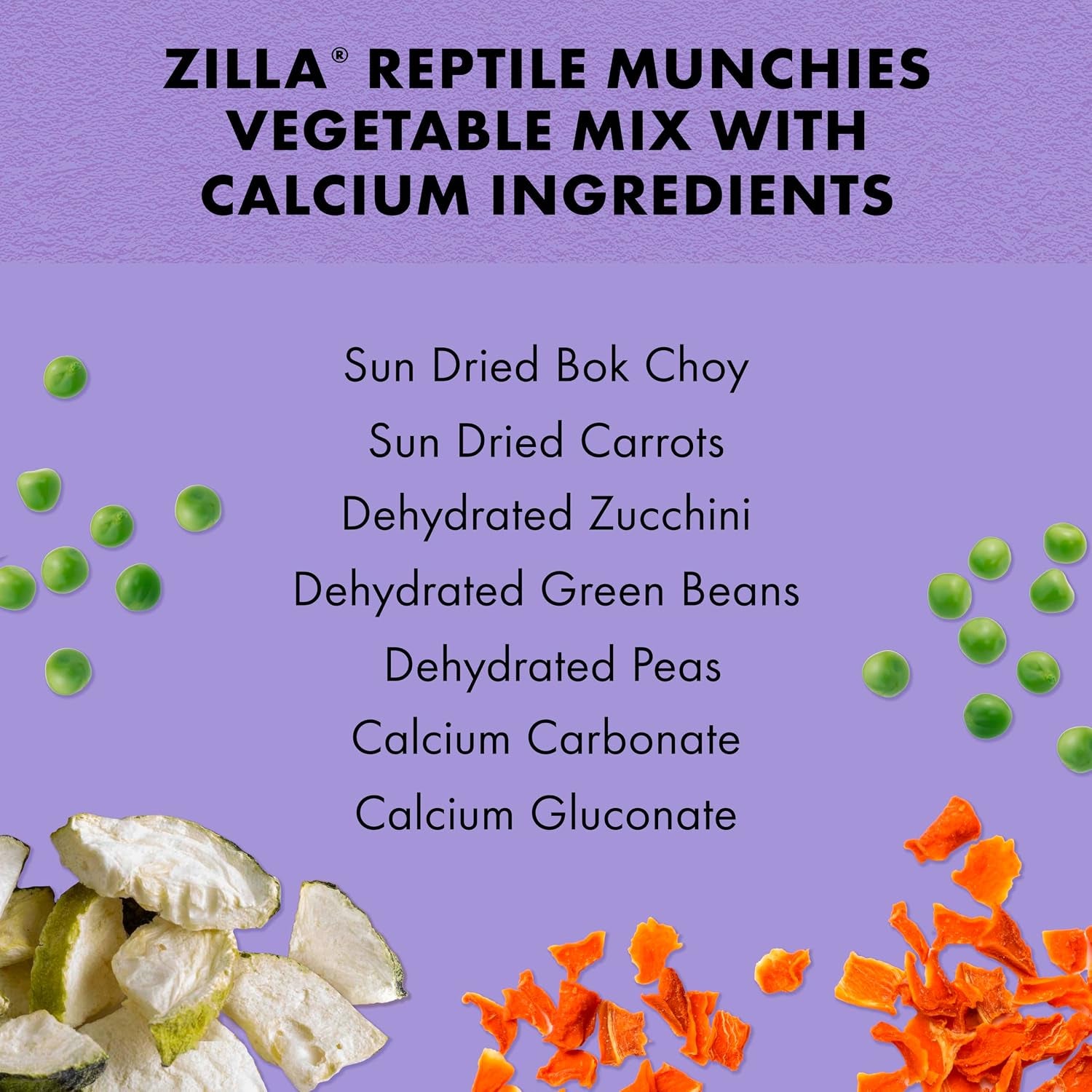 Reptile Food Munchies Vegetable Mix with Calcium, 4-Ounce