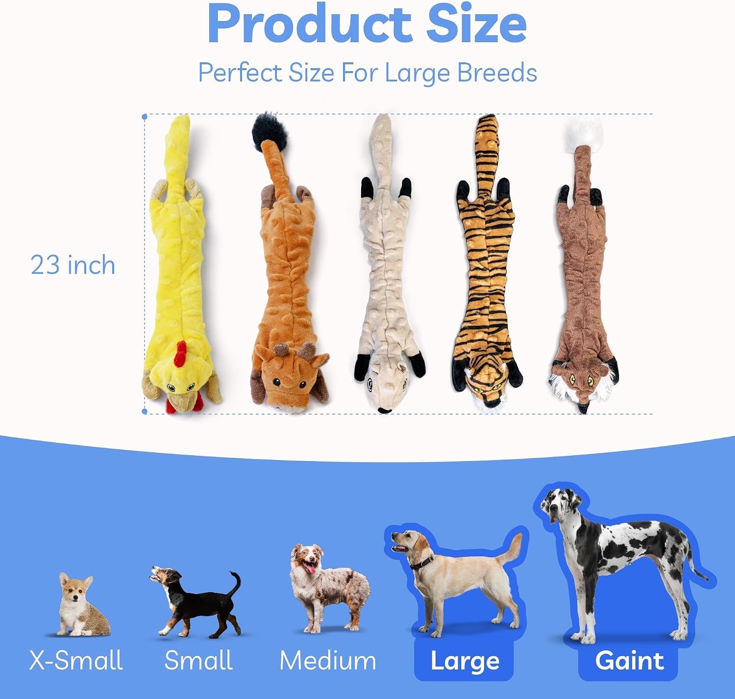 Dog Squeaky Toys 5 Pack, Bubble Plush Puppy Teething Pet Toys, Crinkle No Stuffing Animals Dog Toy, Doggies Chew for Large Small Medium Breeds