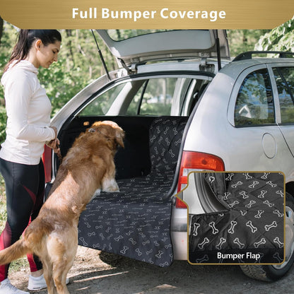SUV Cargo Liner for Dogs - Heavy Duty Cargo Cover for Mid-Size Suvs | Water Resistant, Bumper Flap, Non-Slip Mat, Car Trunk Dog Car Seat Cover Prevents Scratches Pet Hair Mud Dirt for Sedans Vans