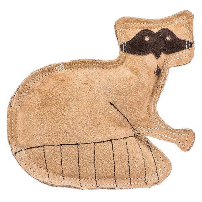 Dura-Fused Leather Raccoon Dog Toy for Moderate Chewers, Small & Medium Dogs, 7.25In