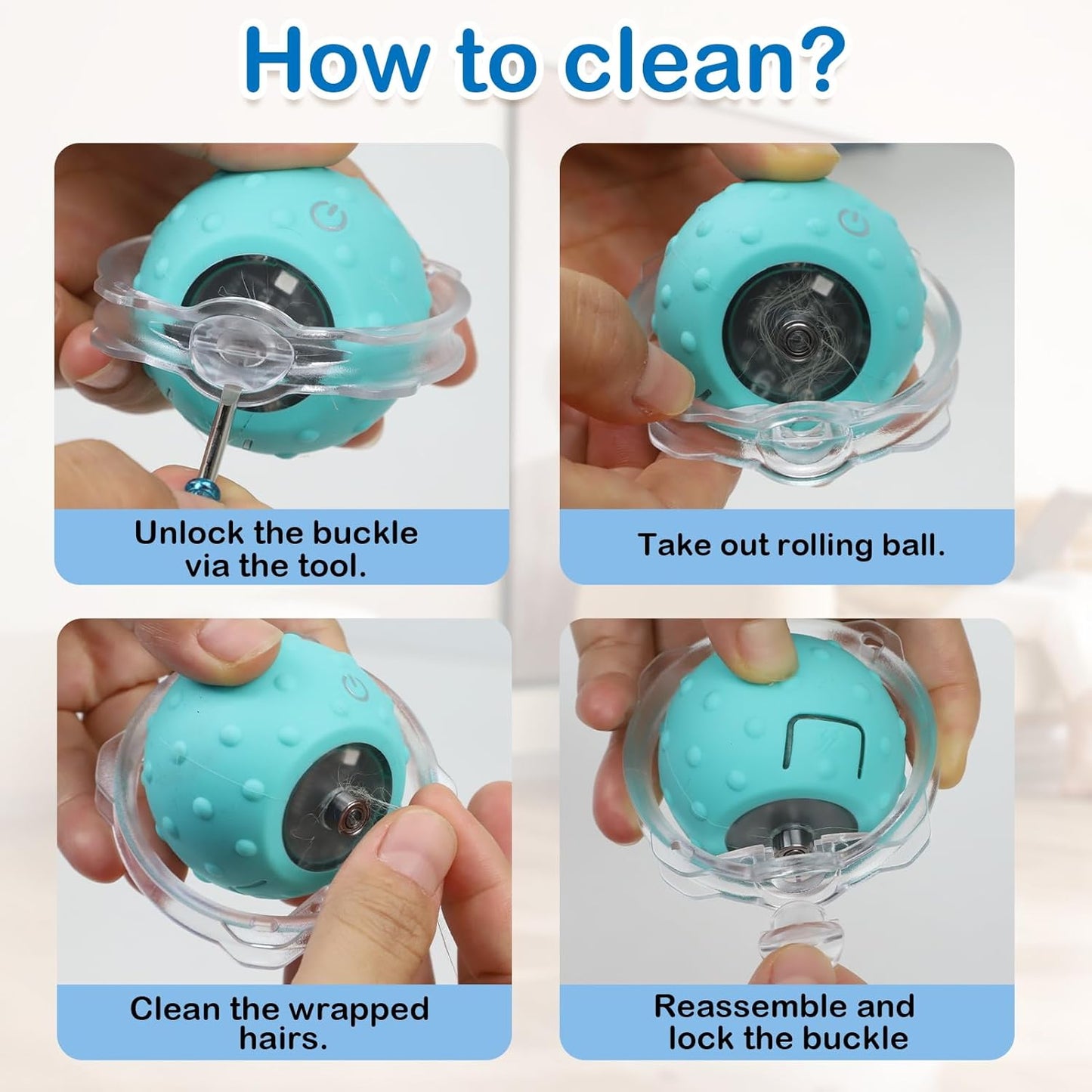 Interactive Cat Toys for Indoor Cats,Automatic Moving Cat Ball in Pouch,Chirping Stimulation,Hide-N-Seek Chase Exercise Game,Motion Activate,Rechargeable Kitten Toys