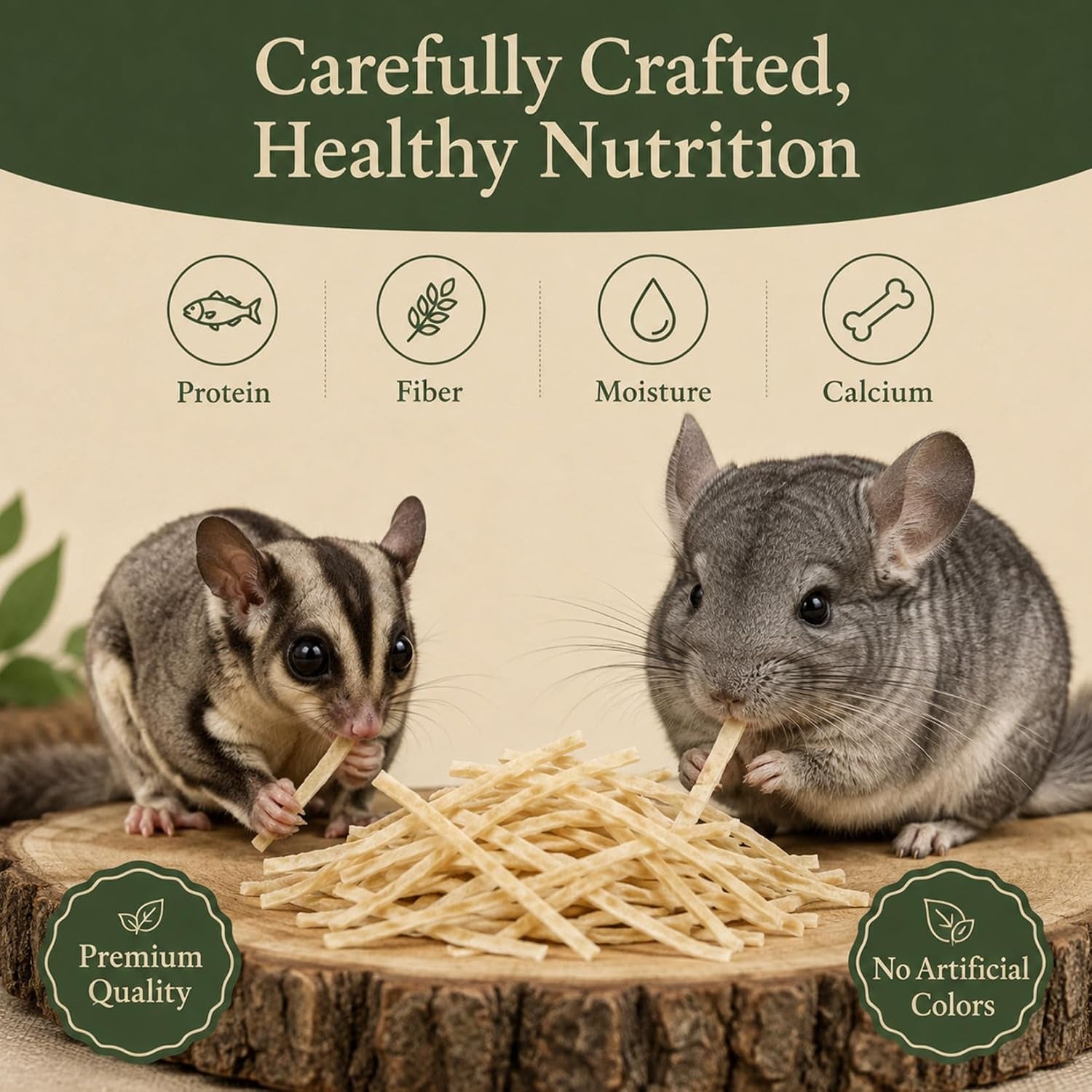 Natural Real Fish Sticks - Healthy Small Pet Snack, 40G | Real Fish Small Pet Treats for Hedgehogs, Squirrels, Hamsters & Sugar Gliders, High Protein Oral Care Treat for Daily Feeding