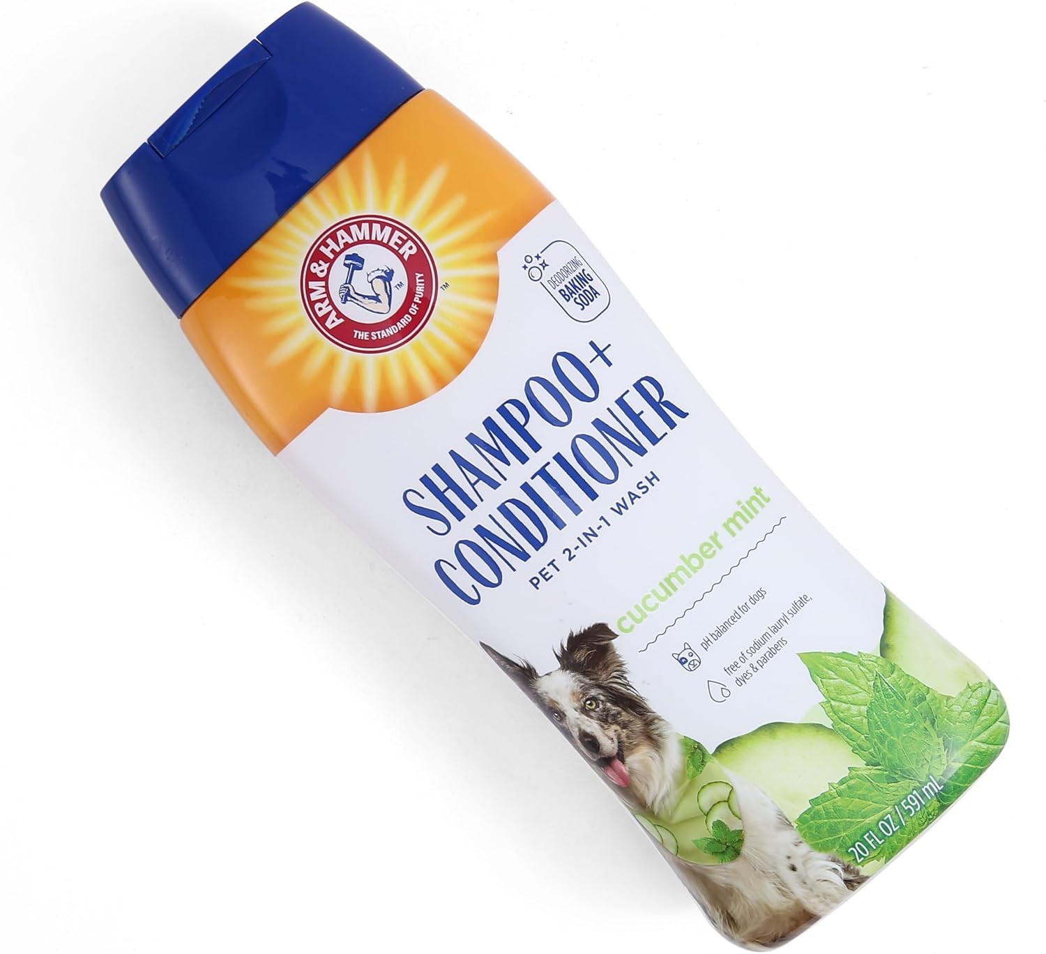 2-In-1 Dog Shampoo and Conditioner, Cucumber Mint, 20 Oz, 6-Pk | Baking Soda Formula, 2-In-1 Shampoo and Conditioner, Cucumber Mint Scent, Odor Eliminating