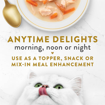 Purina  Creamy Broth with Wild Salmon and Whitefish, Gourmet Lickable Cat Food Topper, Pack of 16, 1.4 Oz. Pouches