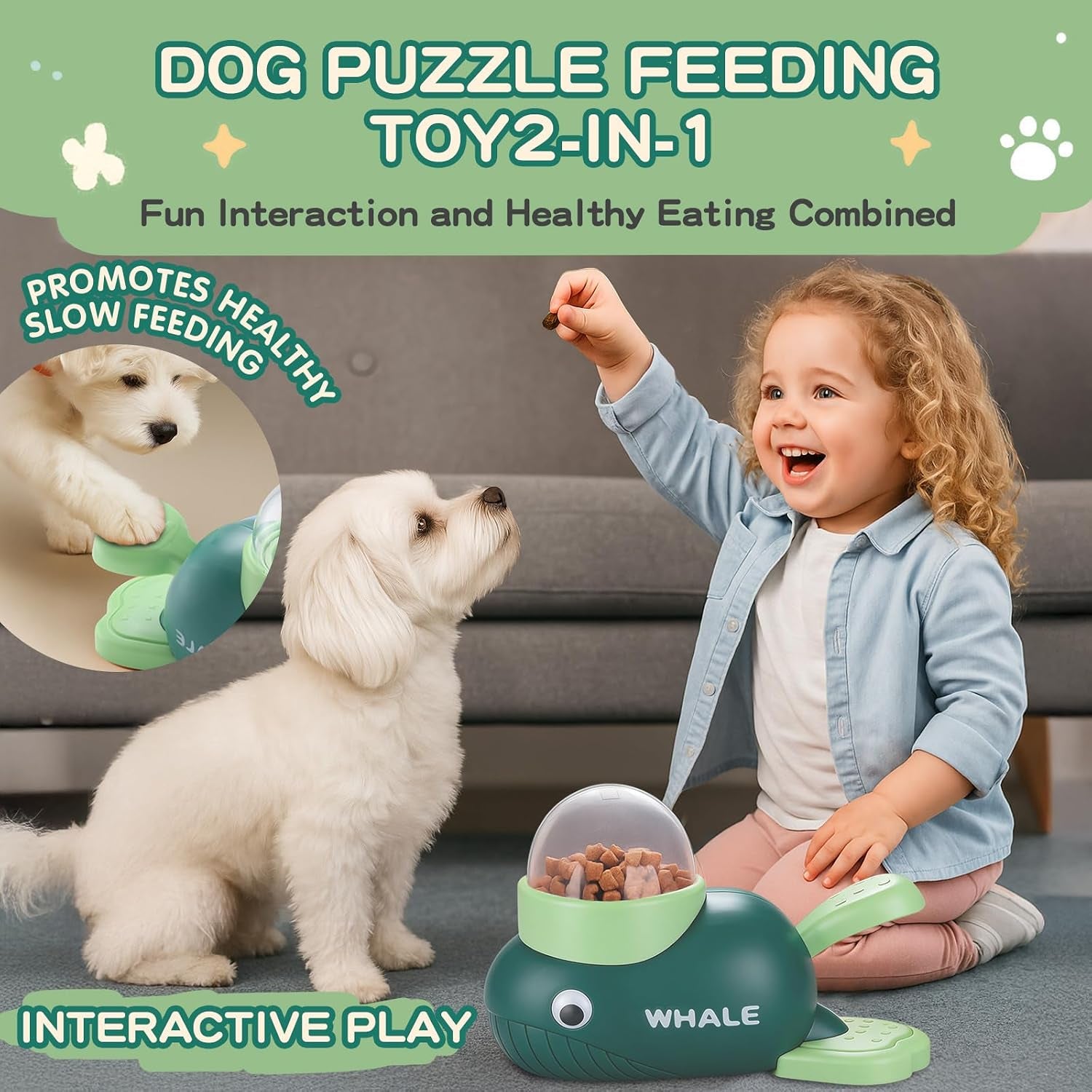 Interactive Dog Toys & Cat Toys for Indoor Cats, Dog Puzzle Toy Slow Feeder Bowl, Puppy Enrichment Toys, Interactive Cat Toys, Dog Feeder Puzzle Toy for Smart Dogs to Keep Them Busy