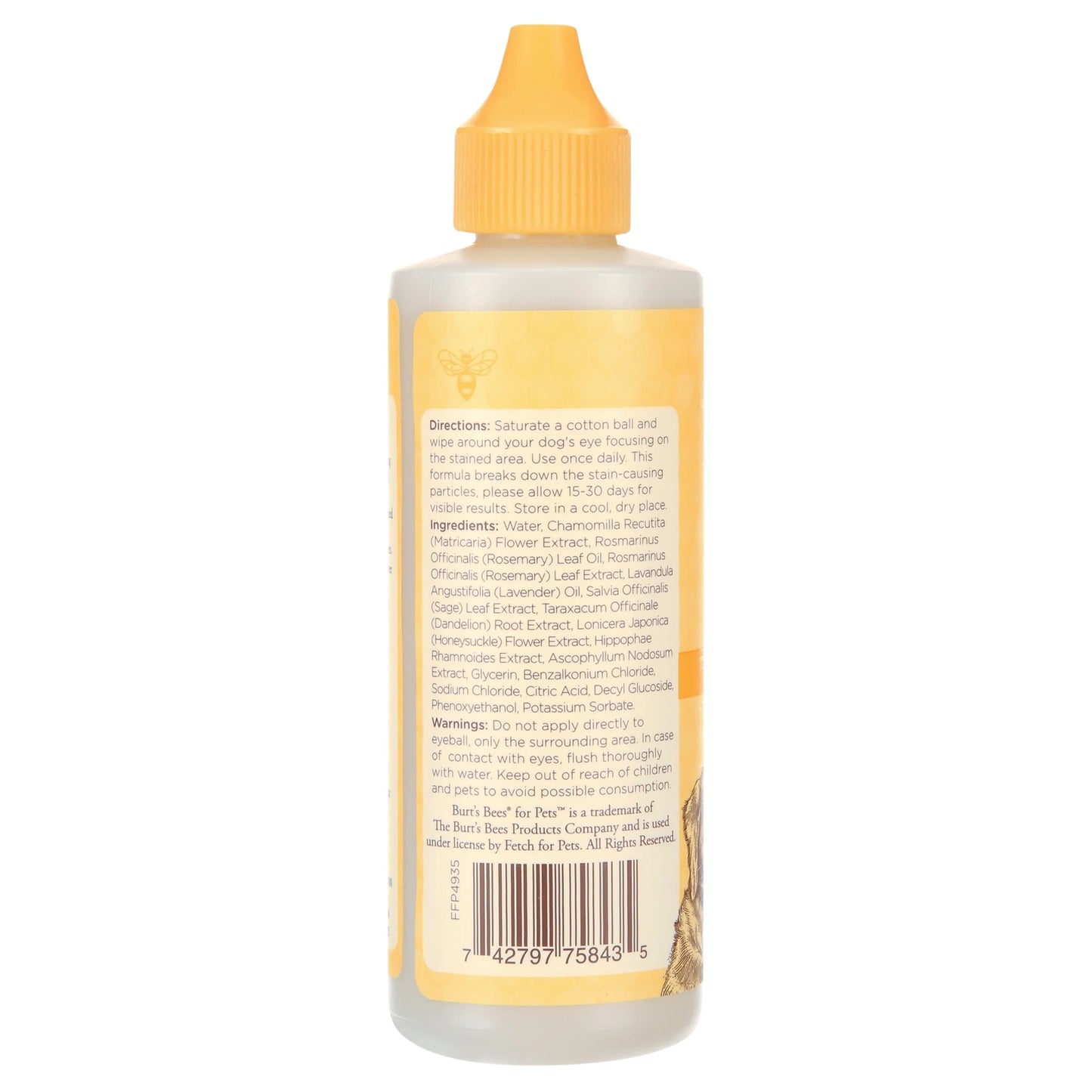 Natural Pet Care for Dogs Tear Stain Remover