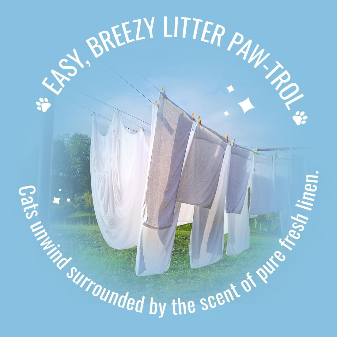 Pet Odor Eliminator Litter Paws, Fresh Linen, 6-Count