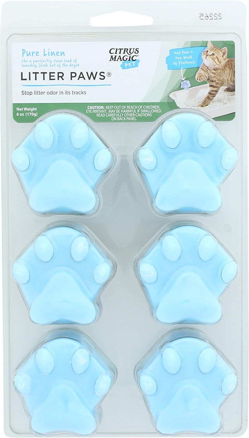 Pet Odor Eliminator Litter Paws, Fresh Linen, 6-Count