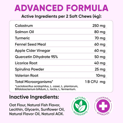 Dog Allergy Relief Chews for Itchy Skin - Seasonal and Food Allergy Chews for Shedding, Licking Paws, Hot Spot, Ears - USA Product - Omega 3 Fish Oil Skin & Coat Supplement - anti Itch Immune Treats
