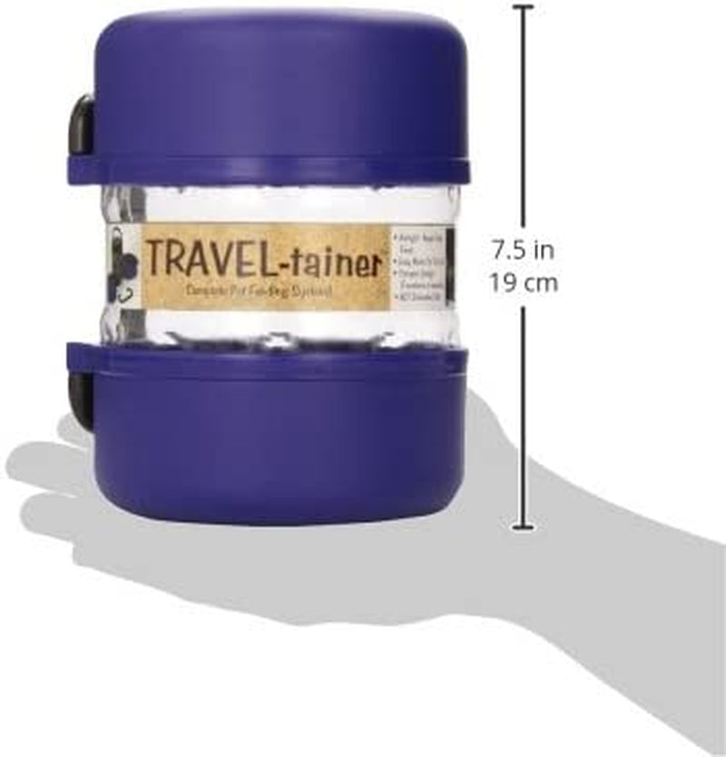 Vittles Vault Travel-Tainer (6 Cups) Portable Food Storage Container, Blue (Pack of 2)