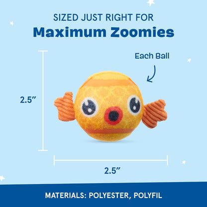 Puppy Guppies 3-In-1 Interactive Plush Dog Toy - for Dogs | Balls - Chew Toy Squeaky Balls - for Small to Medium Dogs and Puppies