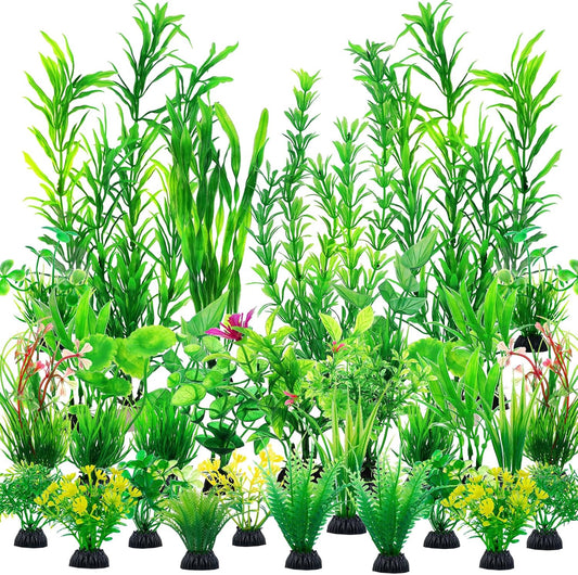 30Pcs Fish Tank Accessories Aquarium Decorations Green Plants, Fish Tank Decor, Aquarium Decor Plastic Plants
