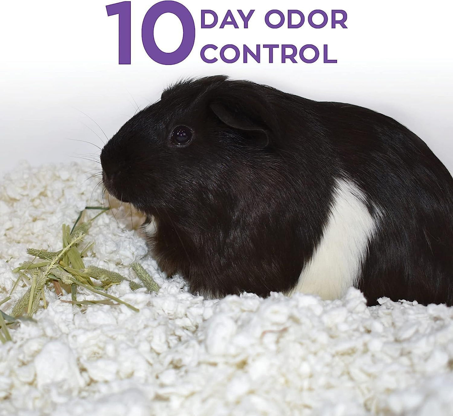 White Natural Paper Small Pet Bedding, Odor Control 50L | 2X More Absorbent, 99% Dust Free, Odor Control, Biodegradable and Compostable, for Hamsters, Rabbits and Guinea Pigs