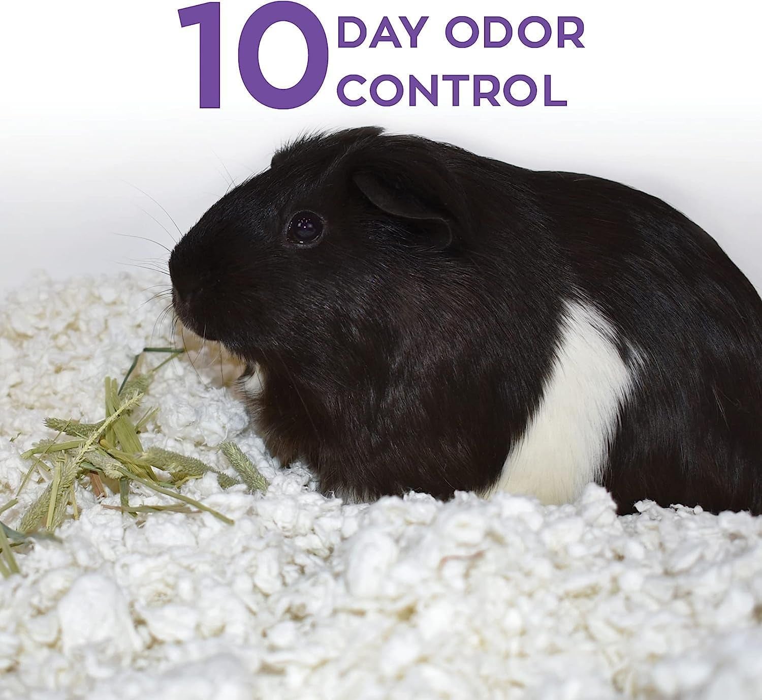 White Natural Paper Small Pet Bedding, Odor Control 50L | 2X More Absorbent, 99% Dust Free, Odor Control, Biodegradable and Compostable, for Hamsters, Rabbits and Guinea Pigs