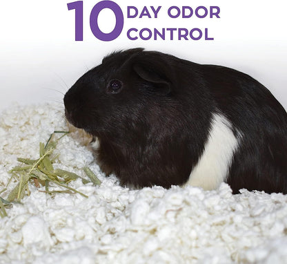 White Natural Paper Small Pet Bedding, Odor Control 50L | 2X More Absorbent, 99% Dust Free, Odor Control, Biodegradable and Compostable, for Hamsters, Rabbits and Guinea Pigs