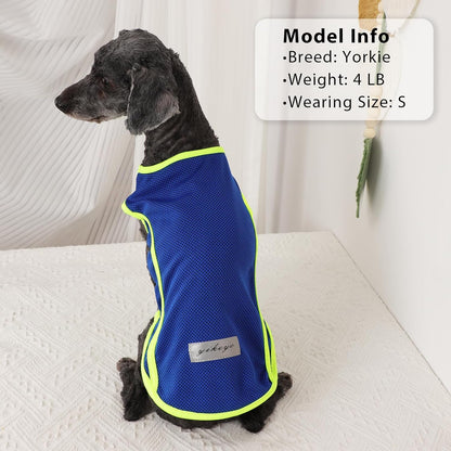 2 Pack Dog Clothes,Dog Shirts for Small Dogs,Quick Dry Dog Vest Boy Girl Summer, Puppy T-Shirt with Reflective Strip,Sun Protection Sleeveless Cool Breathable Pet Apparel(Blue and Turquoise, L)