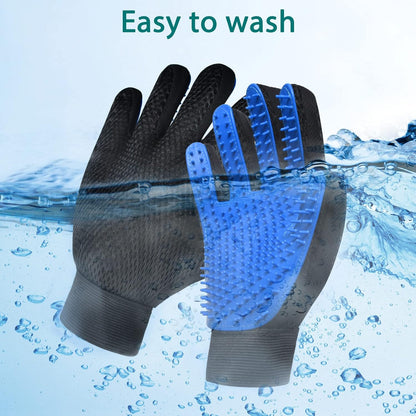 Cat Grooming Glove Brush, Pet Hair Remover Tool, 1 Pair Reusable Dog Hair Fur Remover for Carpet, Furniture, Couch, Clothes, Eco-Friendly and High Efficiency (Blue) | Reusable Dog Hair Fur Remover for Carpet, Furniture, Couch, Clothes, Eco-Friendly and High Efficiency (Blue)