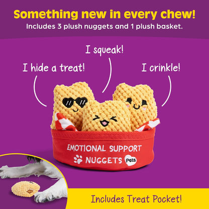 Emotional Support Pet Nuggies by Relatable, Cuddly Dog Toys and Puppy Essentials, Great Gift Ideas for Your Furry Friend, Includes 3 Toys