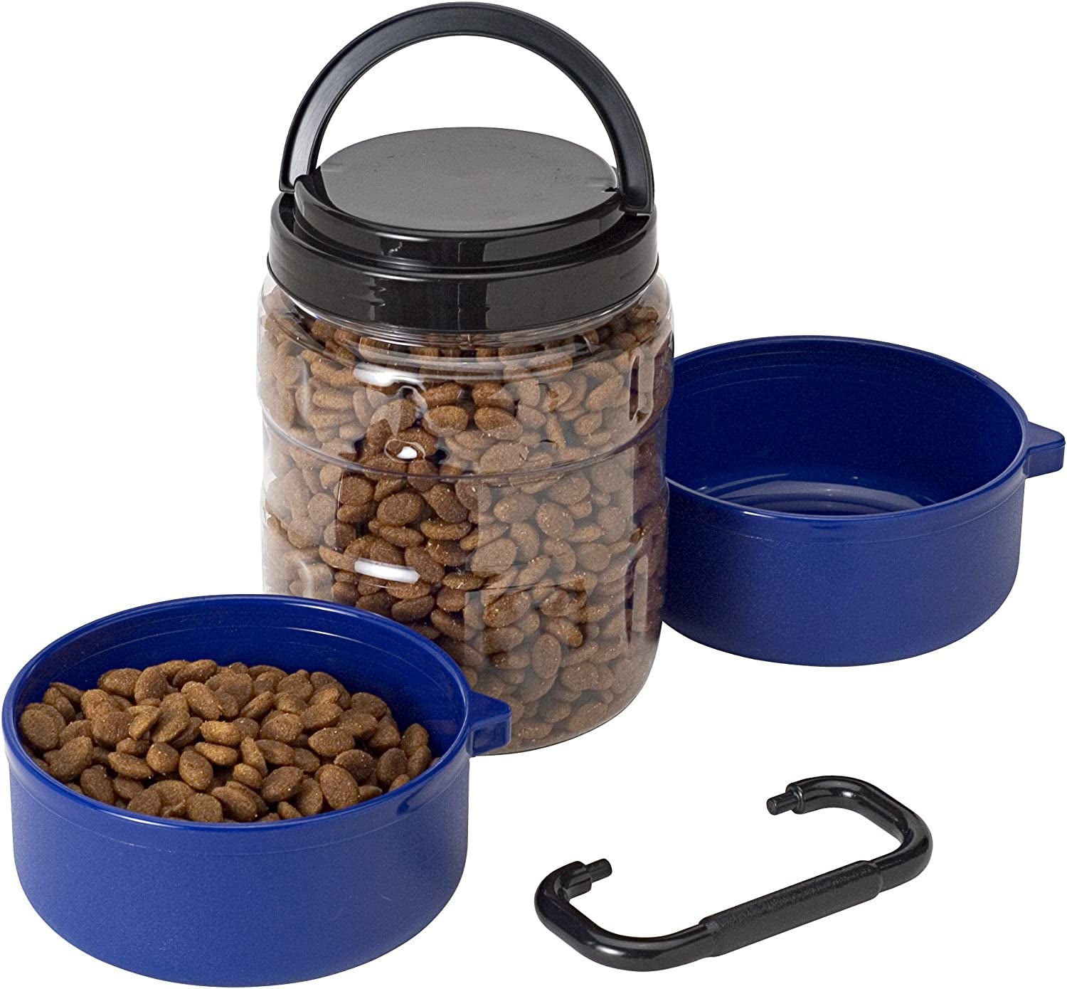 Vittles Vault Travel-Tainer (6 Cups) Portable Food Storage Container, Blue (Pack of 2)