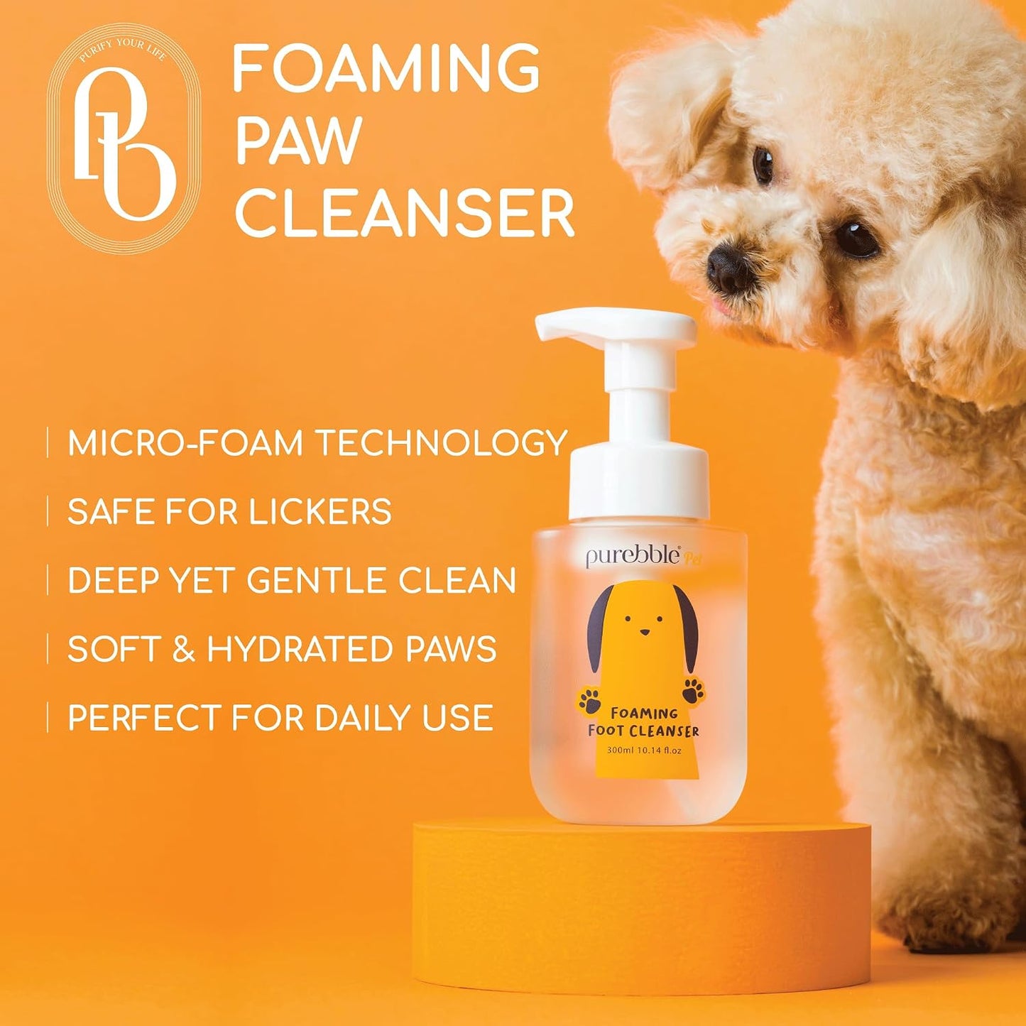 Pet Foaming Foot Paw Cleanser | Designed for All Types of Paw Washers | Dog Cleaning Supplies | Nourishing, Softening, Calming, Itch Reducing for Dog Paws | 300Ml / 10.14 Fl Oz