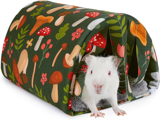 Washable Guinea Pig Tunnel with Curtains for Small Animals | Cozy Small Pet Hideout Featuring Curtains for Privacy Ideal for Hamsters, Chinchillas and Bunnies to Rest and Play
