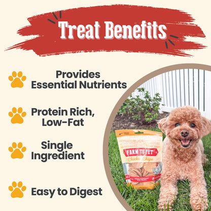 Chicken Chips Crunchy Training Treats for Dogs, 4Oz