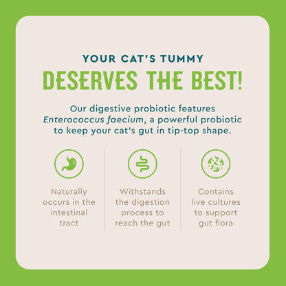 Cat Probiotic Powder, Treats Diarrhea and Food Sensitivity, Chicken Flavored Single-Serve Packets for Indoor/Outdoor Use, 30 Count | Eases Diarrhea & Supports Digestive Health; Single-Serve Chicken Liver Powder; Ideal for Indoor Cats; Daily Gut Support