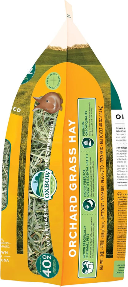Orchard Hay, Rabbit & Guinea Pig Hay, Hand-Sorted, De-Dusted, 40 Oz | Hand-Sorted, De-Dusted,  Orchard Grass Hay, Bunny Hay for Rabbits, Guinea Pigs, Bunnies and Chinchillas, Made in USA
