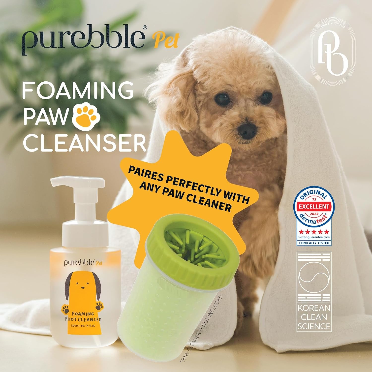 Pet Foaming Foot Paw Cleanser | Designed for All Types of Paw Washers | Dog Cleaning Supplies | Nourishing, Softening, Calming, Itch Reducing for Dog Paws | 300Ml / 10.14 Fl Oz