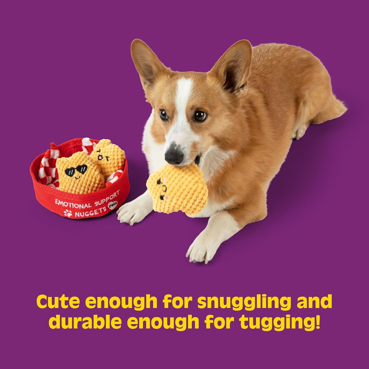 Emotional Support Pet Nuggies by Relatable, Cuddly Dog Toys and Puppy Essentials, Great Gift Ideas for Your Furry Friend, Includes 3 Toys